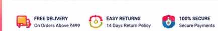 Free delivery easy returns secure payment